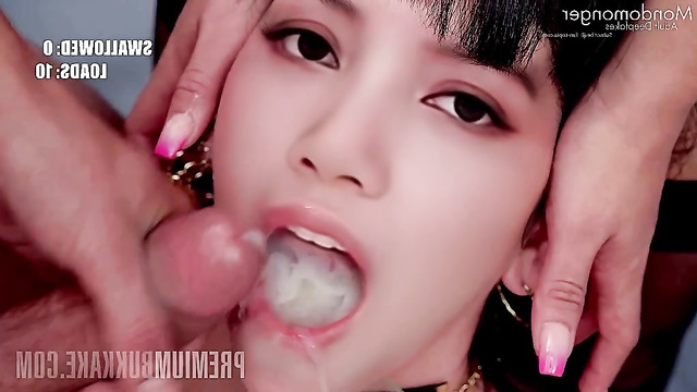 Lisa (리사) BLACKPINK (블랙핑크) and many cumshots in kpop mouth 케이팝 입 [PREMIUM]