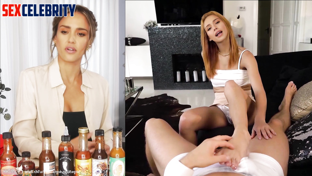 Jessica Alba foot fetish video, she made good footjob, fake [PREMIUM]