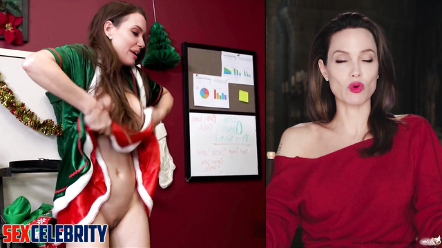 Christmas sex party - the gift was a big dick - Angelina Jolie [PREMIUM]