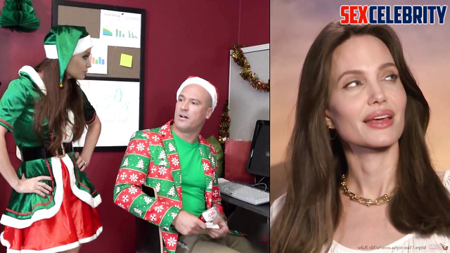 Christmas sex party - the gift was a big dick - Angelina Jolie [PREMIUM]