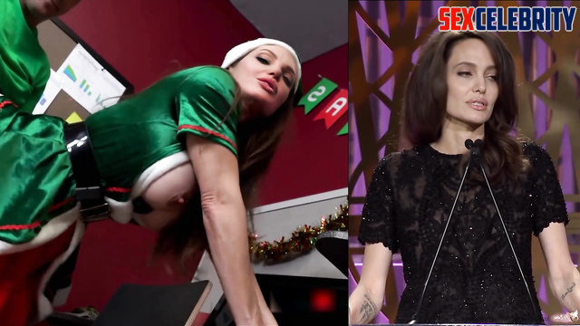 Christmas fetish porn, titted bitch got a lot of fun - Angelina Jolie [PREMIUM]