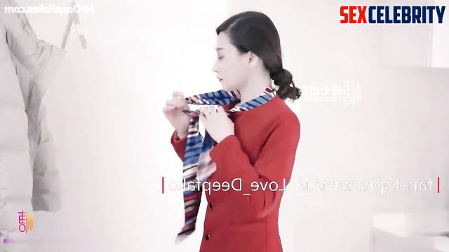 Stewardess in between flights loves to suck - ai Fan Bingbing (范冰冰 换脸)