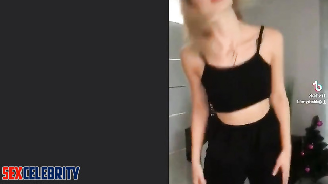 Curvy blonde Gensyxa dancing naked on camera - deepfake