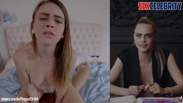 Bad fake girl Cara Delevingne gets her ass slapped