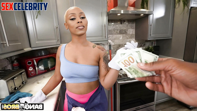 Ebony maid making some extra cash - Doja Cat face swap