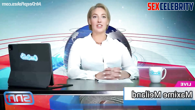 Milf having fun with a vibrator during a news broadcast ai Maxime Meiland