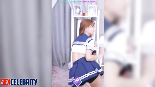 (미나 트와이스) sexy schoolgirl dancing on hidden camera / fake Mina