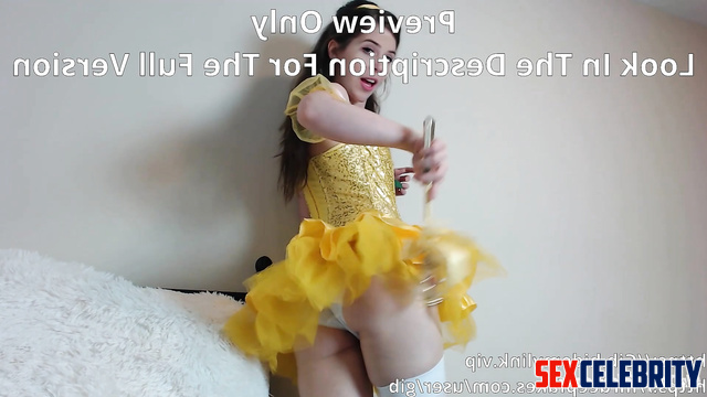 Sexy fairy Jenny Nicholson in a yellow dress and white panties, fakeapp