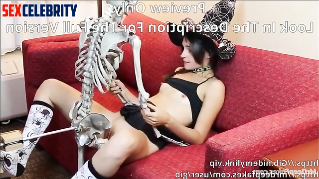 Emma Watson new Halloween sex experience, She gets fucked by a skeleton