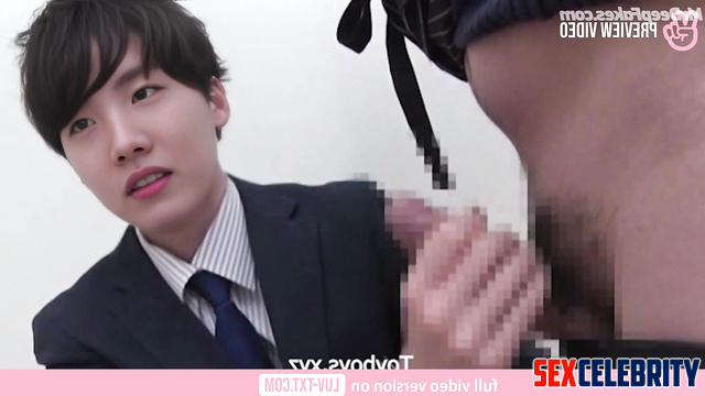 Handsome brunet J-Hope (제이홉 방탄소년단) getting first gay experience, A.I.