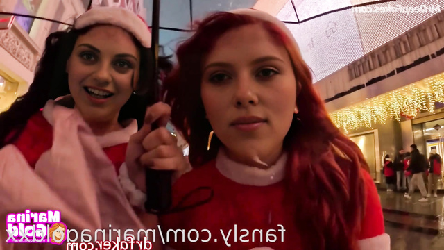 New year, Scarlett Johansson & Mila Kunis with cum on their ai faces