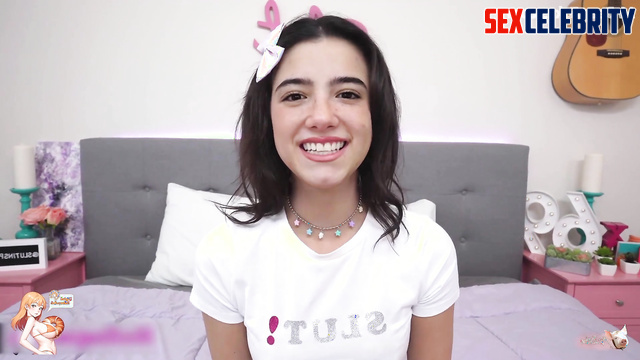 Bald lover sucking her clit tenderly / Charli D'Amelio smart face change