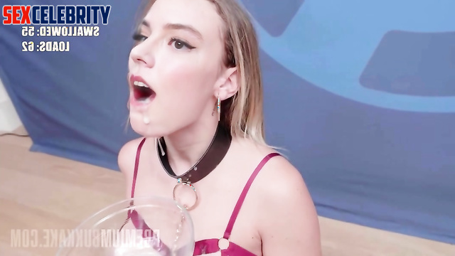 Cock hungry slut gets bukkake - deepfake Anya Taylor-Joy