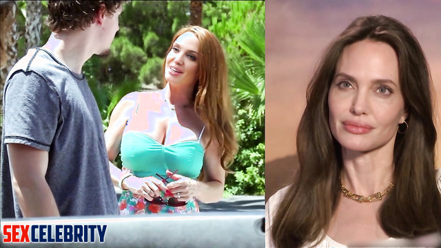 Busty MILF Angelina Jolie fucks her son's best friend [fake porn]