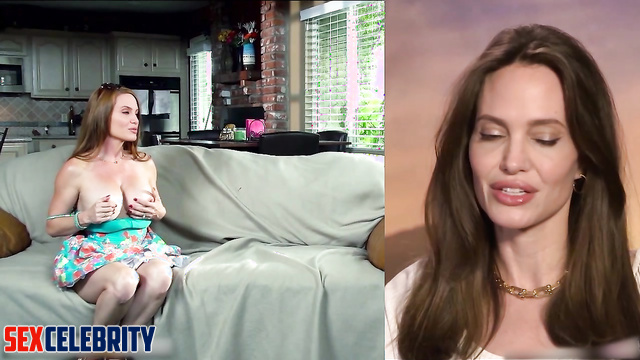 Busty MILF Angelina Jolie fucks her son's best friend [fake porn]