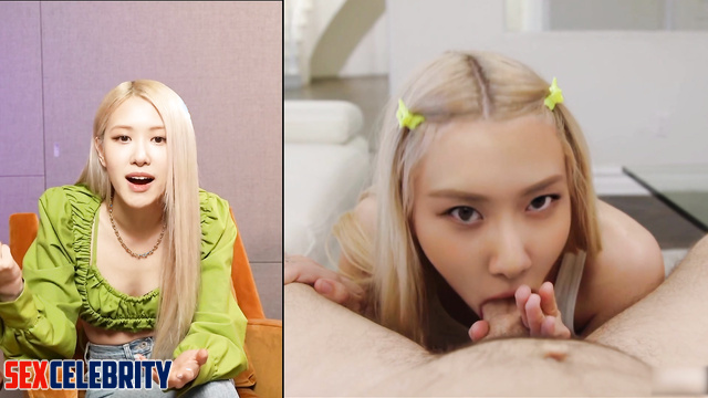 Horny blonde jumps on dick like crazy / Rose BLACKPINK face swap 로제 블랙핑크