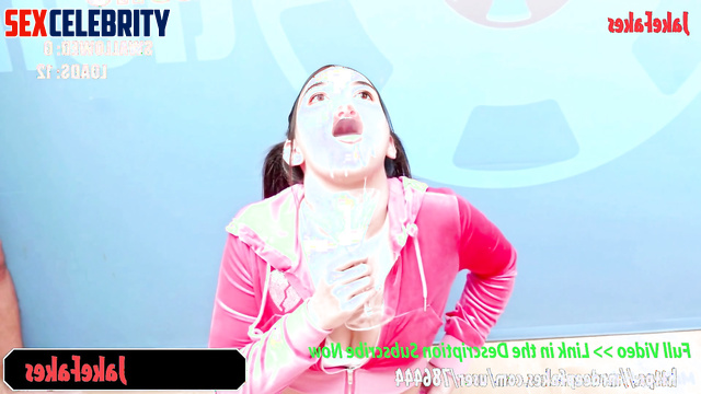 Charli D'Amelio sucks cocks and swallows cum of chubby men, real fake