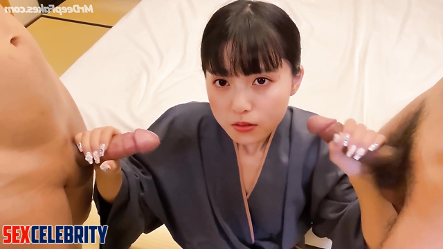 Asuka Saito (齋藤 飛鳥) takes two cocks in her mouth Nogizaka46 乃木坂46 日本人