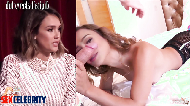 Voluptuous babe really wanted cock and got it / Jessica Alba face swap