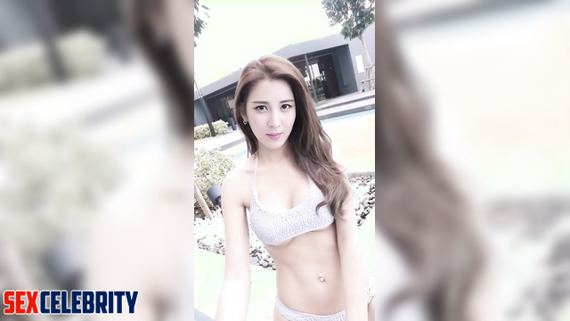 Solo ai scenes with busty Seohyun (서현 소녀시대) near the pool