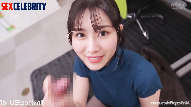 Modest girl in glasses making blowjob, Sana 사나 트와이스 deep learning program
