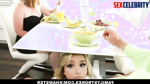 Blonde seduced a new man her slutty mother / Brooke Monk real fake