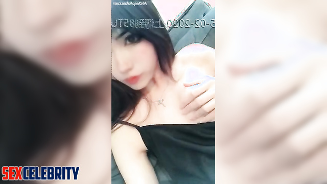 Skinny beauty masturbating in small black dress, Emiru solo fakeapp