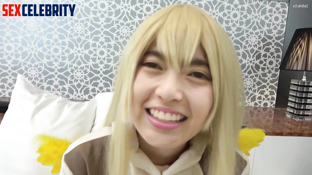 Sex games in funny wig with Asuka Saito (齋藤 飛鳥 乃木坂46) smart face change