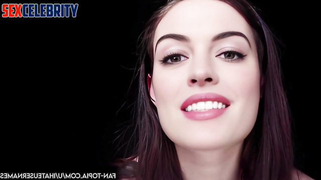 Pretty Anne Hathaway told everybody about gangbang experience, face swap