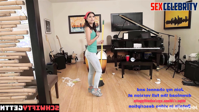 Teenager's cleaning was interrupted by sex, look / Jenna Ortega face swap