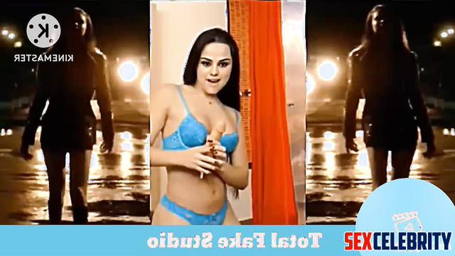 Trans Selena Gomez deepfake enjoys dildo and jerks off