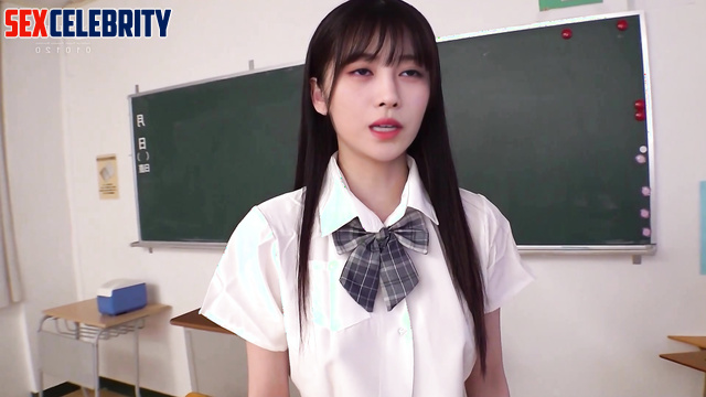 Slutty schoolgirl seduced her handsome classmate (鞠婧祎 智能換臉) - real fake