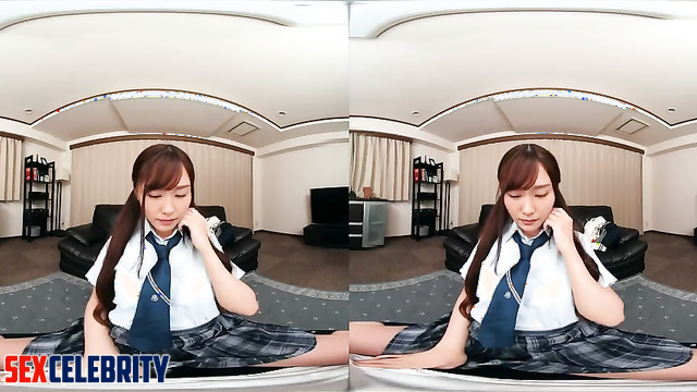 Japanese schoolgirls in VR deepfake teasing session