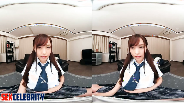 Japanese schoolgirls in VR deepfake teasing session