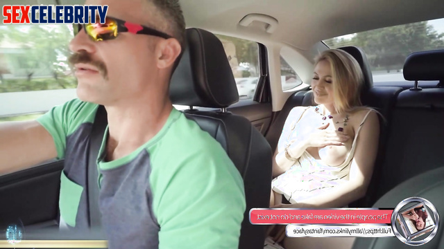 Horny milf started masturbating in the car - Angelina Jolie deepfake porn