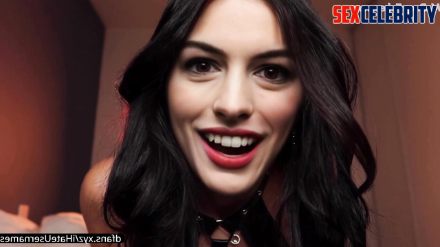 Brunette touching and sucking a rubber cock - Anne Hathaway solo fakeapp