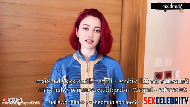 Fallout babe fucking sitting outside the shelter, fake Ella Purnell