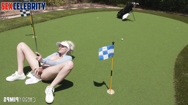 Dirty game on the golf course with Alanah Pearce - solo fetish fakeapp