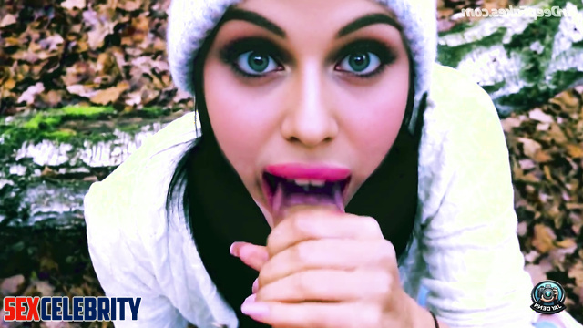 Blowjob in gorgeous autumn forest / Alexandra Daddario pov face swap