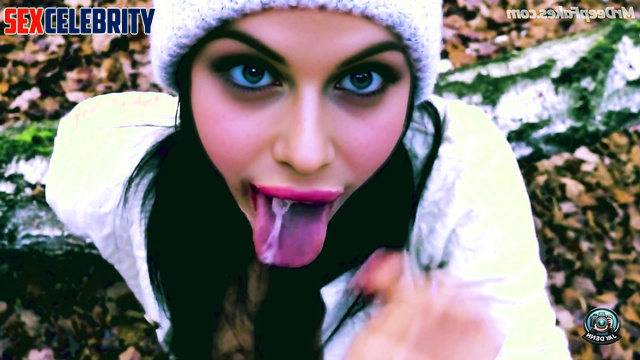 Blowjob in gorgeous autumn forest / Alexandra Daddario pov face swap
