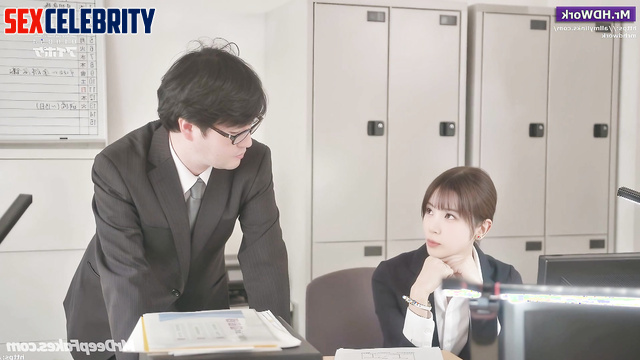 Office girl gave in to temptation with new colleague, Chaewon ai 아이즈원 성인
