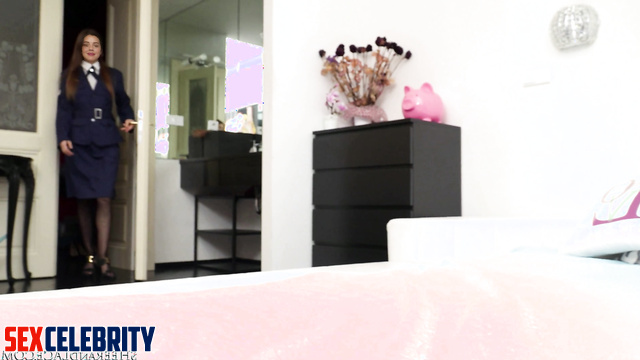 Ai Adelaide Kane inserted pantyhose in her pussy and started masturbating