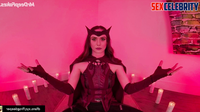 Devil stroked your dick, Elizabeth Olsen Halloween porn