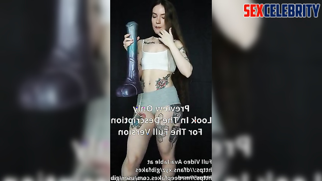 Anya Taylor-Joy fake rides a really huge monster dildo all the way