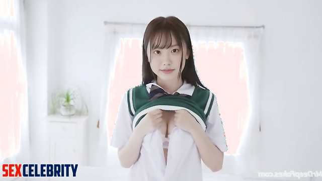 Girl showed her cute tits for fans, Mana Ashida (芦田愛菜 フェイクポルノ) face swap
