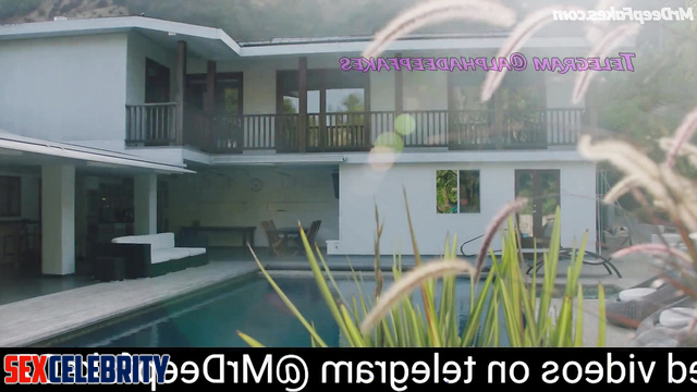 Elizabeth Olsen deepfake partying in BBC trisame at her villa