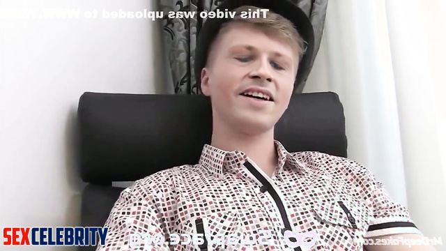 Young guy playing with his big dick (Robert Irwin) face swap