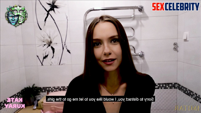 Lady smiling and making you blowjob in the toilet, fake Nina Dobrev (pov)