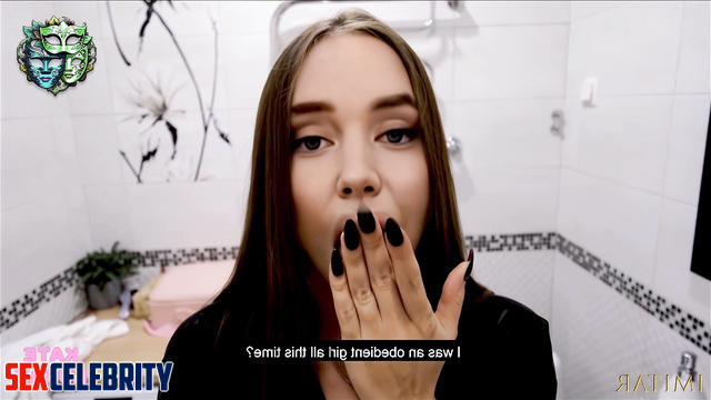 Fake Vanessa Kirby moved her head very diligently during blowjob