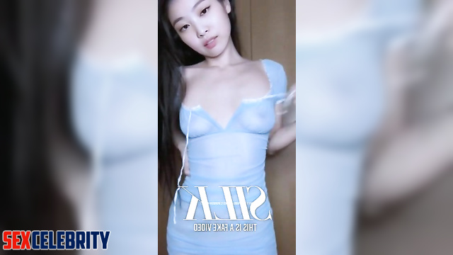 Jennie 제니 BLACKPINK in see-through dress shows her boobs deepfake 딥페이크